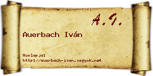 Auerbach Iván névjegykártya