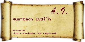 Auerbach Iván névjegykártya