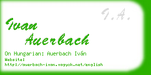 ivan auerbach business card